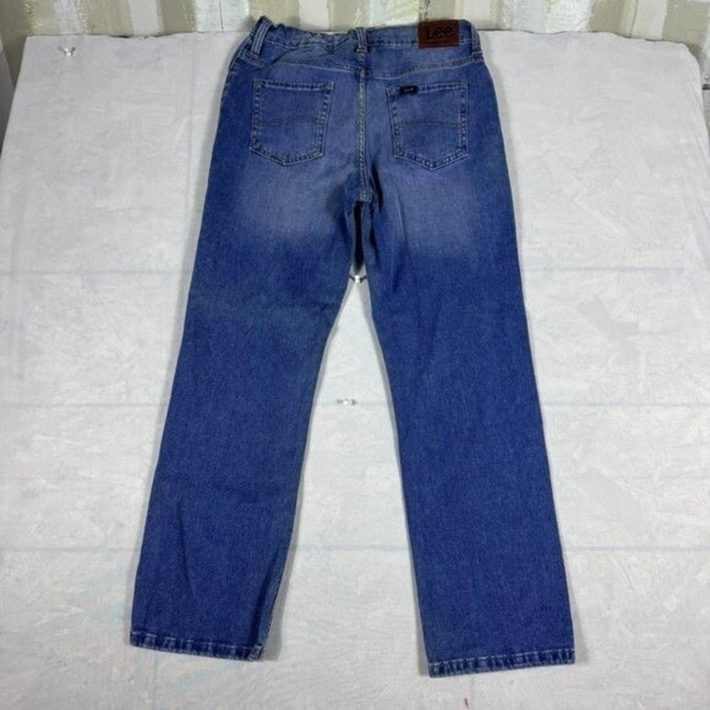Y2K Lee Extreme Motion Comfort Straight Leg Jeans Womens Blue Denim Size 14 Husk